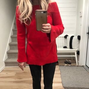 NWT Red Anthropology off-shoulder sweater